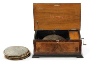 AN UNUSUAL 19TH CENTURY WALNUT CASED POLYPHONE “THE IMPERIAL”