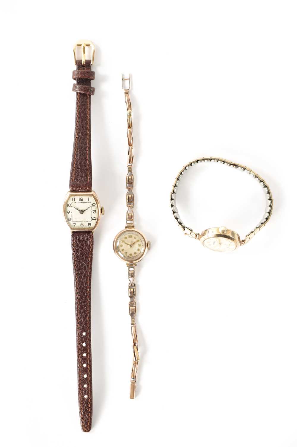 A COLLECTION OF THREE VINTAGE 9CT GOLD LADIES WRISTWATCHES