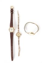 A COLLECTION OF THREE VINTAGE 9CT GOLD LADIES WRISTWATCHES