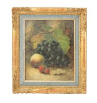 OLIVER CLARE (fl. 1860 - 1880) A LATE 19TH CENTURY OIL ON BOARD STILL LIFE OF FRUIT