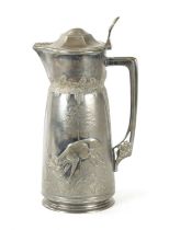 AN ART NOUVEAU ORIVIT PEWTER JUG