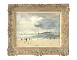 CAMPBELL ARCHIBALD MELLON (1876 - 1955) OIL ON CANVAS BEACH SCENE