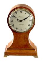 WHITEAVES, LONDON. A GEORGE III FIGURED SATINWOOD BALLOON SHAPED DOUBLE FUSEE BRACKET CLOCK