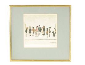 A 20TH CENTURY L.S.LOWRY SIGNED PRINT. ‘GROUP OF CHILDREN’