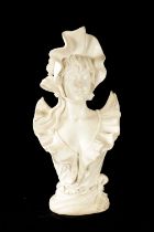 A GOOD LATE 19TH CENTURY ART NOUVEAU CARVED WHITE MARBLE BUST