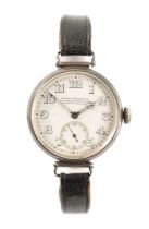 OF AUSTRALIAN INTEREST. A WWI SILVER CASED TRENCH WATCH SIGNED ‘HARDY BROS. LTD. SYDNEY AND BRISBANE