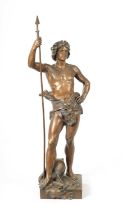 HENRI PLE. A LATE 19TH CENTURY PATINATED FIGURAL BRONZE OF LARGE SIZE