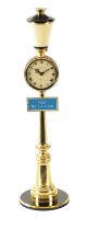 A 1960's LACQUERED BRASS JAEGER-LECOUTRE NOVELTY MANTEL CLOCK