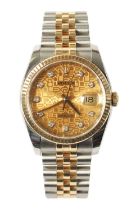 A GENTLEMAN’S STEEL AND 18CT GOLD ROLEX OYSTER PERPETUAL DATEJUST WRISTWATCH