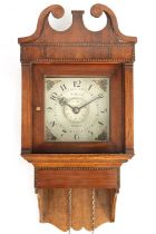 W. EVANS, SALOP. A LATE GEORGE III MAHOGANY HOODED WALL CLOCK