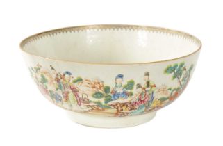 AN 18TH CENTURY CANTONESE PUNCH BOWL OF LARGE SIZE