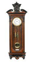 A LATE 19TH CENTURY GIANT DOUBLE-WEIGHT VIENNA STYLE WALL REGULATOR CLOCK