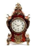 VULLIAMY LONDON NO. 1340. A FINE 19TH CENTURY ENGLISH FUSEE ORMOLU MOUNTED BOULLE STYLE RED TORTOIS