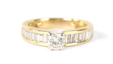 AN 18CT GOLD SOLITAIRE DIAMOND RING