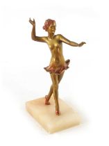 A LORENZL STYLE ART DECO COLD PAINTED SPELTER FIGURE