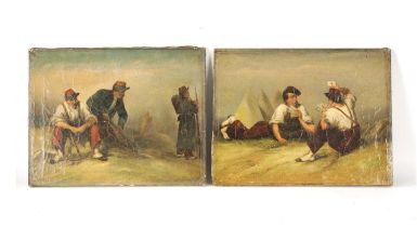 A PAIR OF 19TH CENTURY CONTINENTAL OILS ON CANVAS