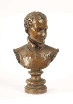 A 19TH CENTURY FRENCH BRONZE BUST DESK SEAL