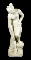 PUGI GUGLIELMP (1850 - 1915) A LATE 19TH/EARLY 20TH CENTURY CARVED CARRERA MARBLE SCULPTURE “THE BAT