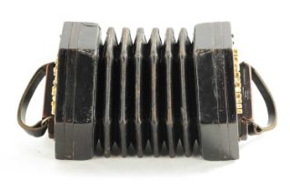 LACHENAL & CO. LONDON. AN BONE BUTTONED CONCERTINA