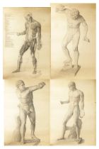 RAYMOND CHARLES A LATE 19TH CENTURY SET OF FOUR PENCIL DRAWINGS