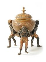 A 19TH CENTURY COLD PAINTED BRONZE TABLE CENTRE PIECE
