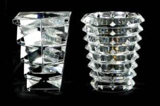 TWO BACCARAT CRYSTAL GLASS VASES