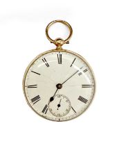 J. WALTER MARSHALL, GEORGE ST. EDINBURGH. A SCOTTISH 18CT GOLD OPEN FACE POCKET WATCH