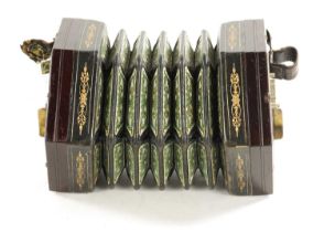 LACHENAL & CO. LONDON. A NICKEL BUTTONED CONCERTINA
