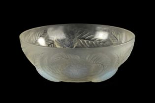 AN R. LALIQUE CLEAR, FROSTED AND OPALESCENT 'DAHLIAS NO. 1' CIRCULAR GLASS BOWL