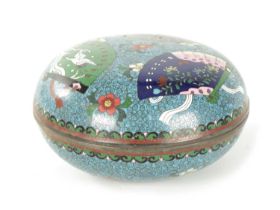 A JAPANESE MEIJI PERIOD CLOISONNÉ ENAMEL LIDDED BOWL