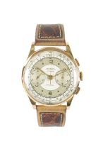 A GENTLEMENS MUNDUS 18K ROSE GOLD CENTRE SECONDS CHRONOGRAPH WRISTWATCH