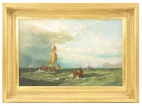 JOHN JAMES WILSON (1818 -1875) SCOTTISH MARINE SCENE OIL ON CANVAS