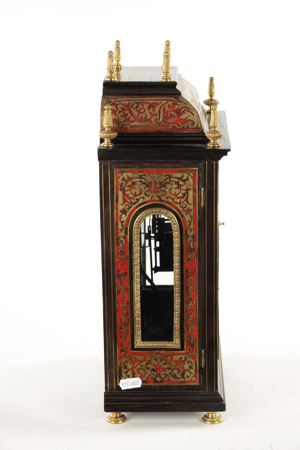 A LATE 19TH CENTURY FRENCH BOULLE MANTEL CLOCK - Image 10 of 10