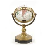 ANTOINE REDIER, PARIS. A LATE 19TH CENTURY ROTATING ENAMEL GLOBE CLOCK