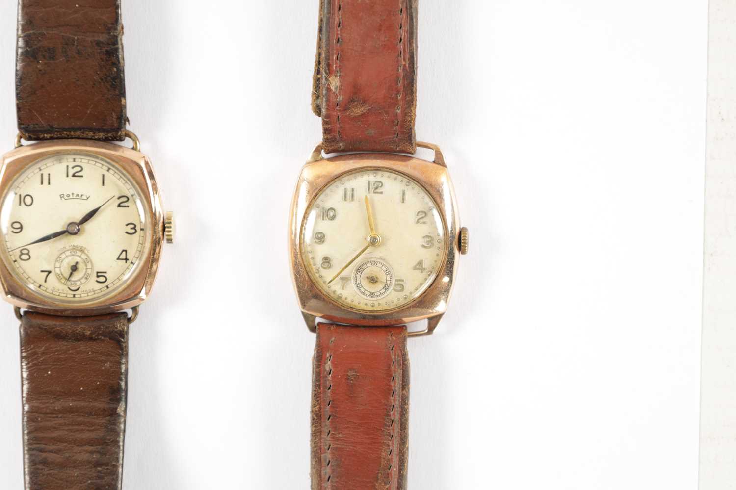 A COLLECTION OF THREE 1930’S 9CT GOLD CUSHION CASED WRISTWATCHES - Image 6 of 7