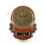 AINSWORTH, LONDON. A LATE REGENCY MAHOGANY BRASS DIAL EIGHT-DAY FUSEE WALL CLOCK