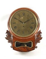 AINSWORTH, LONDON. A LATE REGENCY MAHOGANY BRASS DIAL EIGHT-DAY FUSEE WALL CLOCK