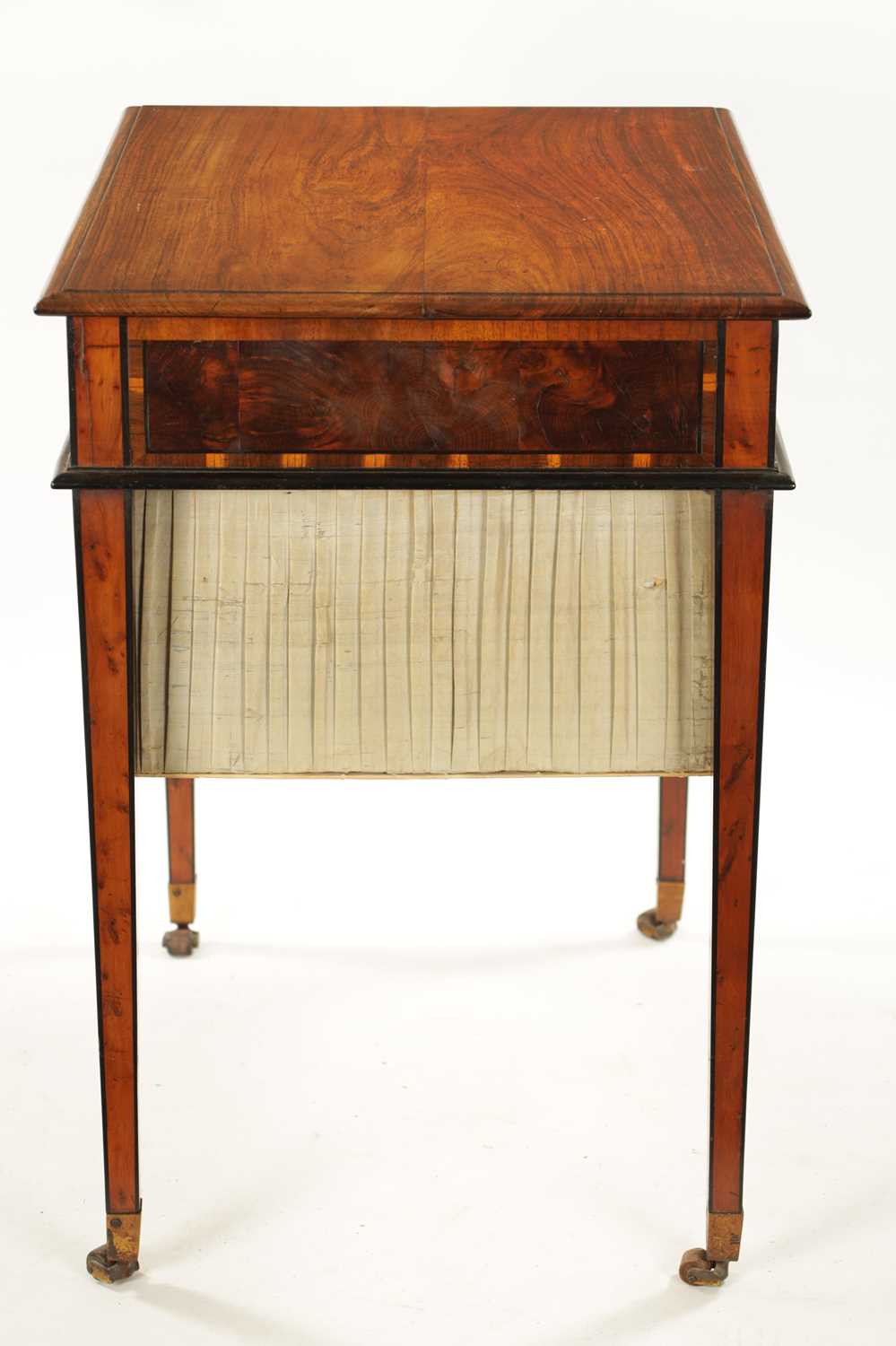 AN RARE REGENCY PADOUK, YEW-WOOD AND AMBOYNA WORK TABLE - Image 7 of 7