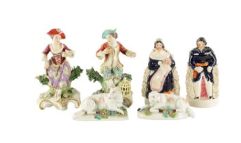 A COLLECTION OF 19TH CENTURY POTTERY FIGURES
