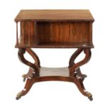 A LATE 19TH CENTURY ROSEWOOD LIBRARY TABLE