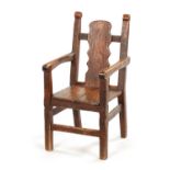AN UNUSUAL 18TH CENTURY WELSH SCUMBLED PINE CHILD’S CHAIR