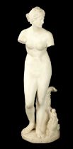 A LARGE LATE 19TH CENTURY CARVED WHITE MARBLE SCULPTURE