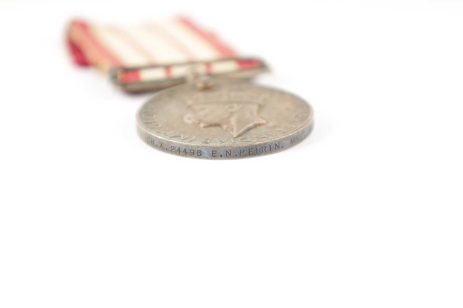 A GEORGE VI NAVAL GENERAL SERVICE MEDAL WITH PALESTINE 1936-1939 CLAPS AND ROYAL NAVY LONG SERVICE - Image 4 of 8