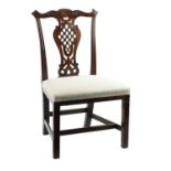 A GEORGE III MAHOGANY CHIPPENDALE STYLE SIDE CHAIR