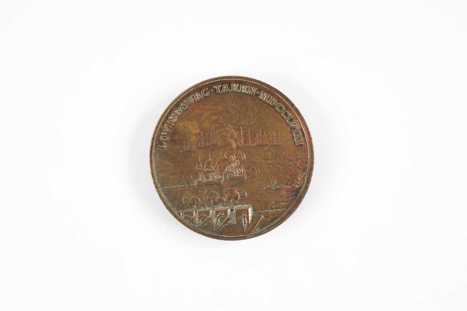 A RARE COPPER MEDAL COMMEMORATING THE CAPTURE OF LOUISBOURG IN 1758 - Image 3 of 3