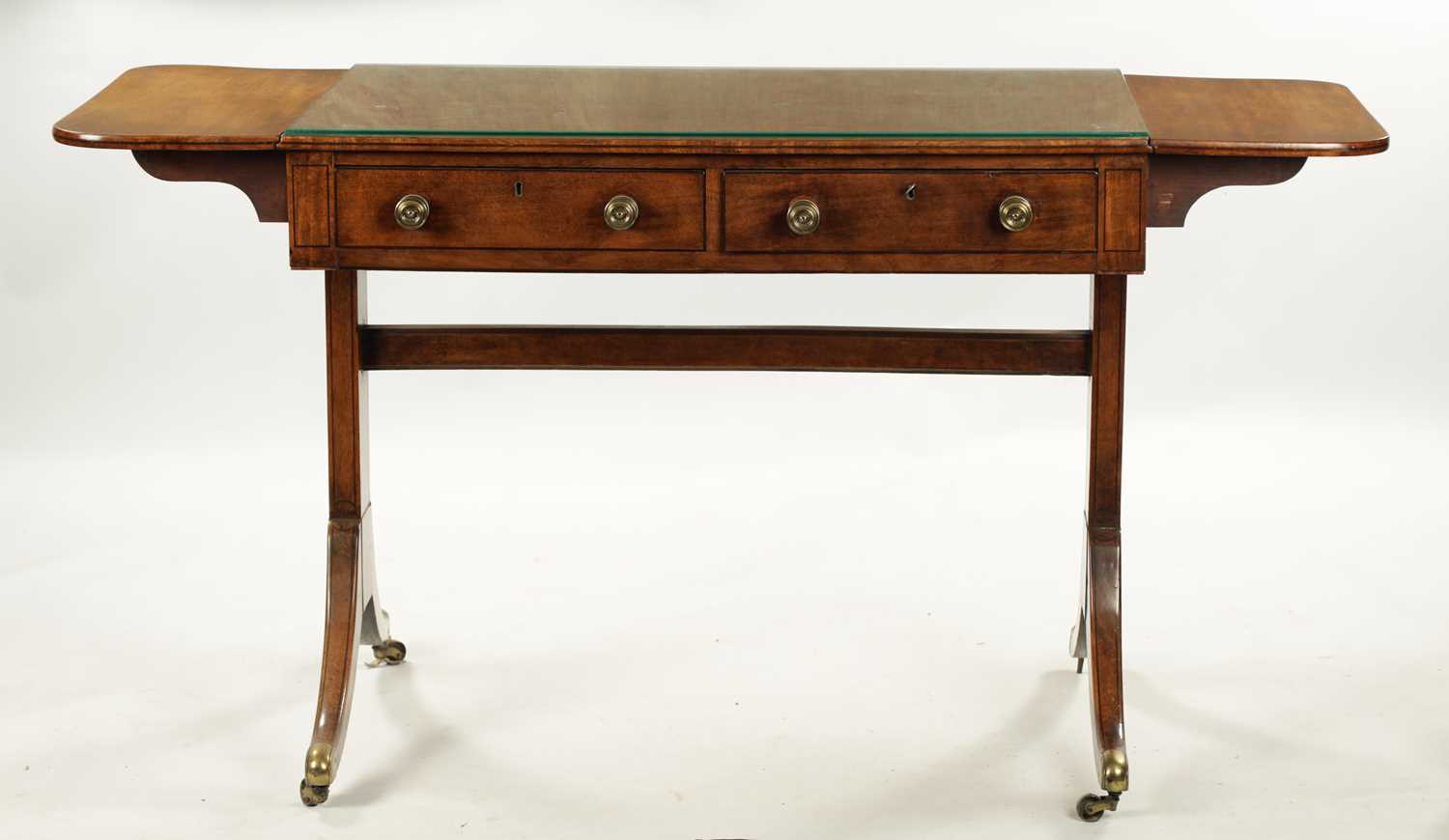 A REGENCY MAHOGANY TWO DRAWER SOFA TABLE - Image 2 of 6