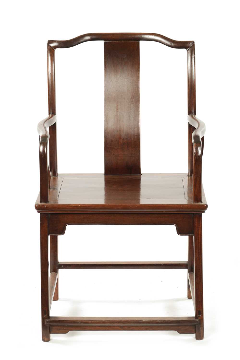 A 19TH CENTURY CHINESE HONGMU ARMCHAIR