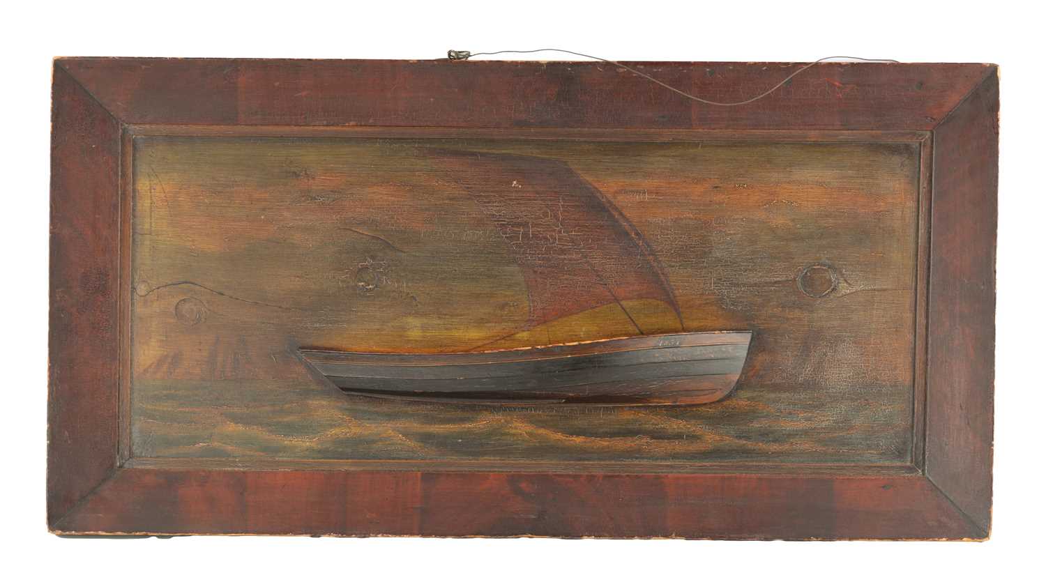 A 19TH-CENTURY HALF HULL FRAMED SHIPS MODEL