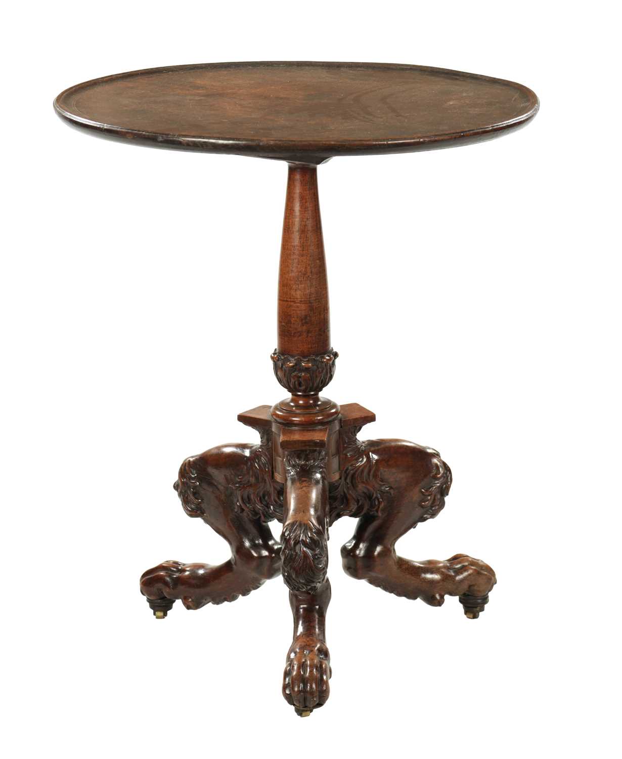 A RARE 18TH CENTURY WALNUT TRIPOD TABLE