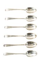 A SET OF SIX GEORGE III SILVER DESERT SPOONS